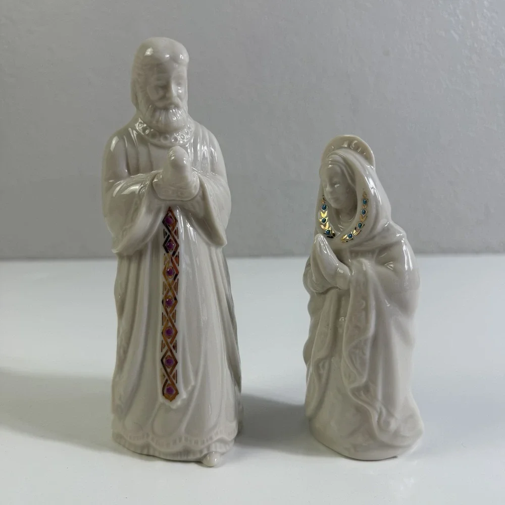 Vintage 1993 Lenox China Jewels Nativity Lot Joseph & Mary Made in USA